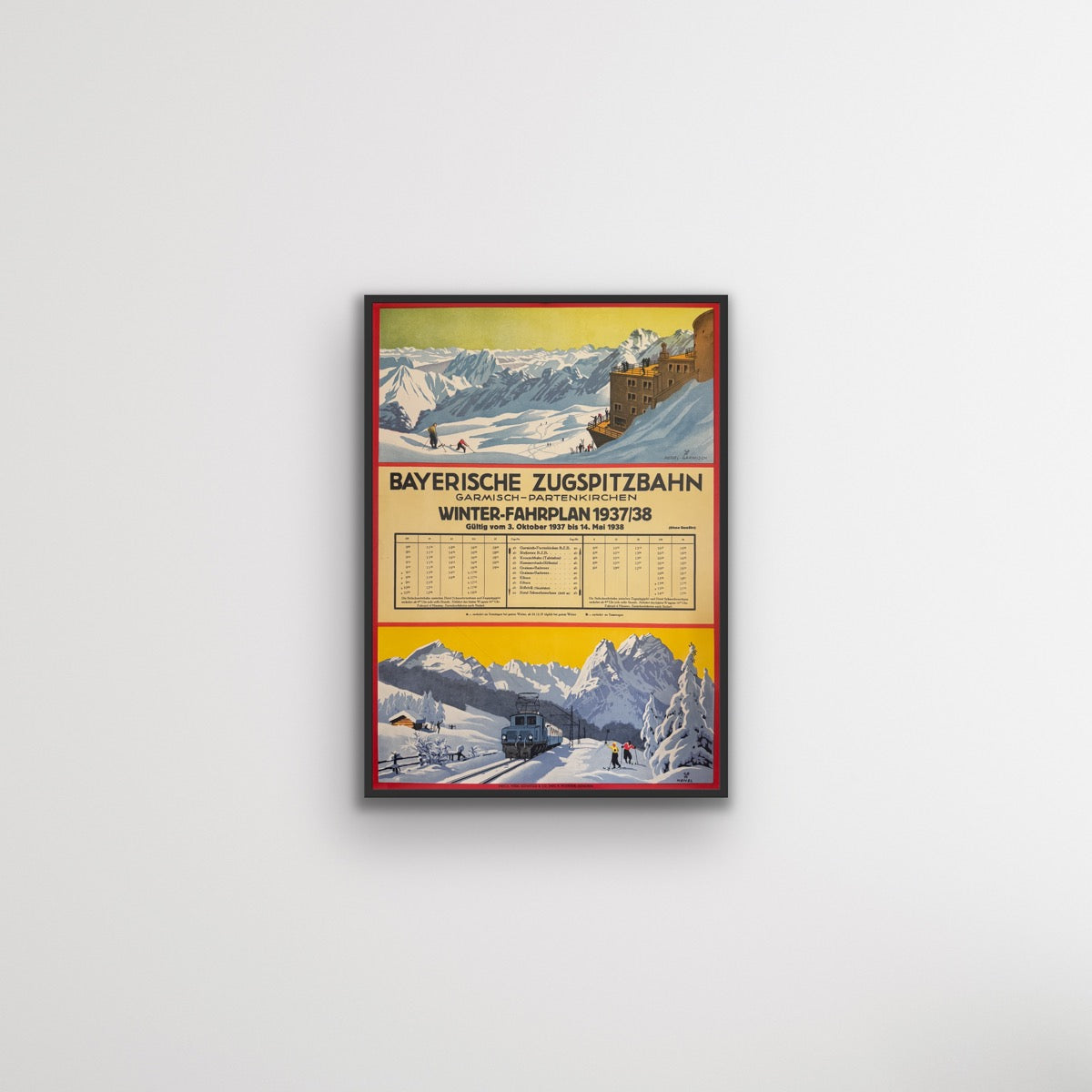 Winterfahrplan 1937/1938 – Bayerische Zugspitzbahn