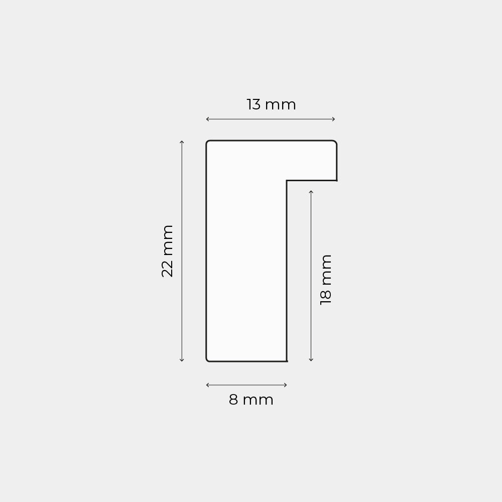 Massiver Eichenrahmen nach Maß - Schmal (13 mm)
