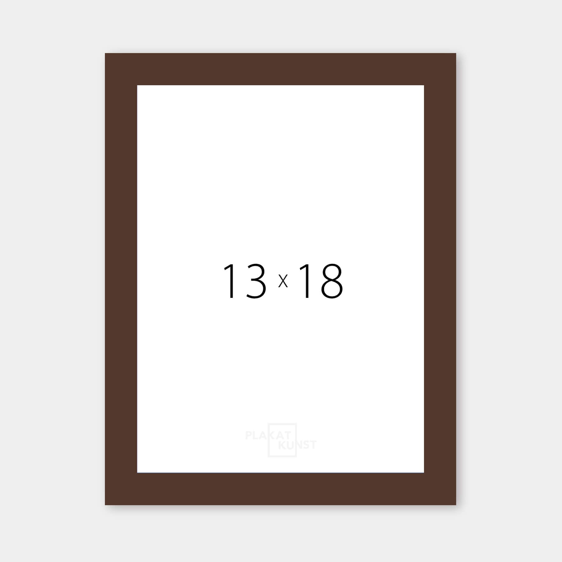 Brauner matter Holzrahmen - Schmal (15 mm) - 13x18 cm
