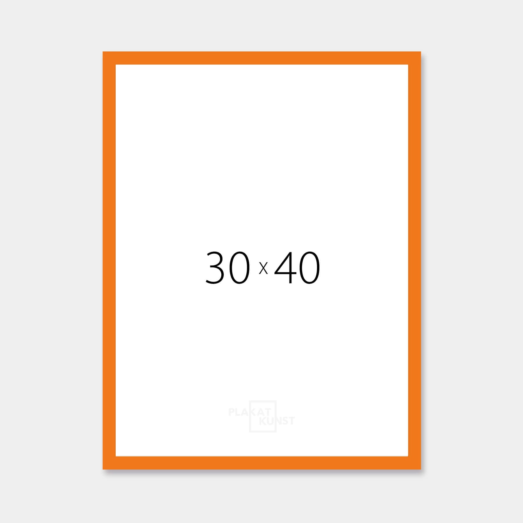 Orange glänzender Holzrahmen – schmal (14 mm) – 30 x 40 cm