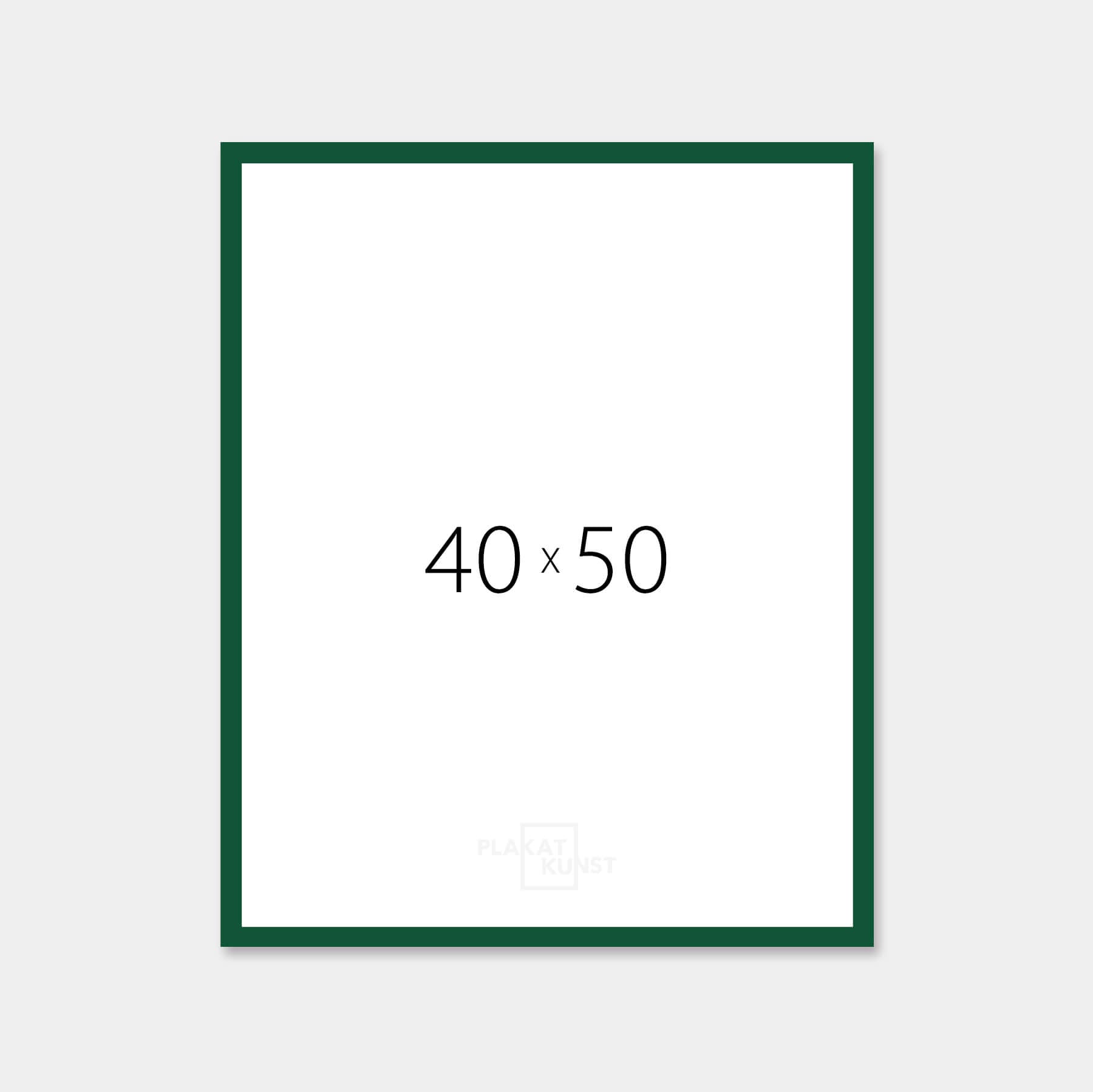 Grün glänzender Holzrahmen – schmal (14 mm) – 40 x 50 cm