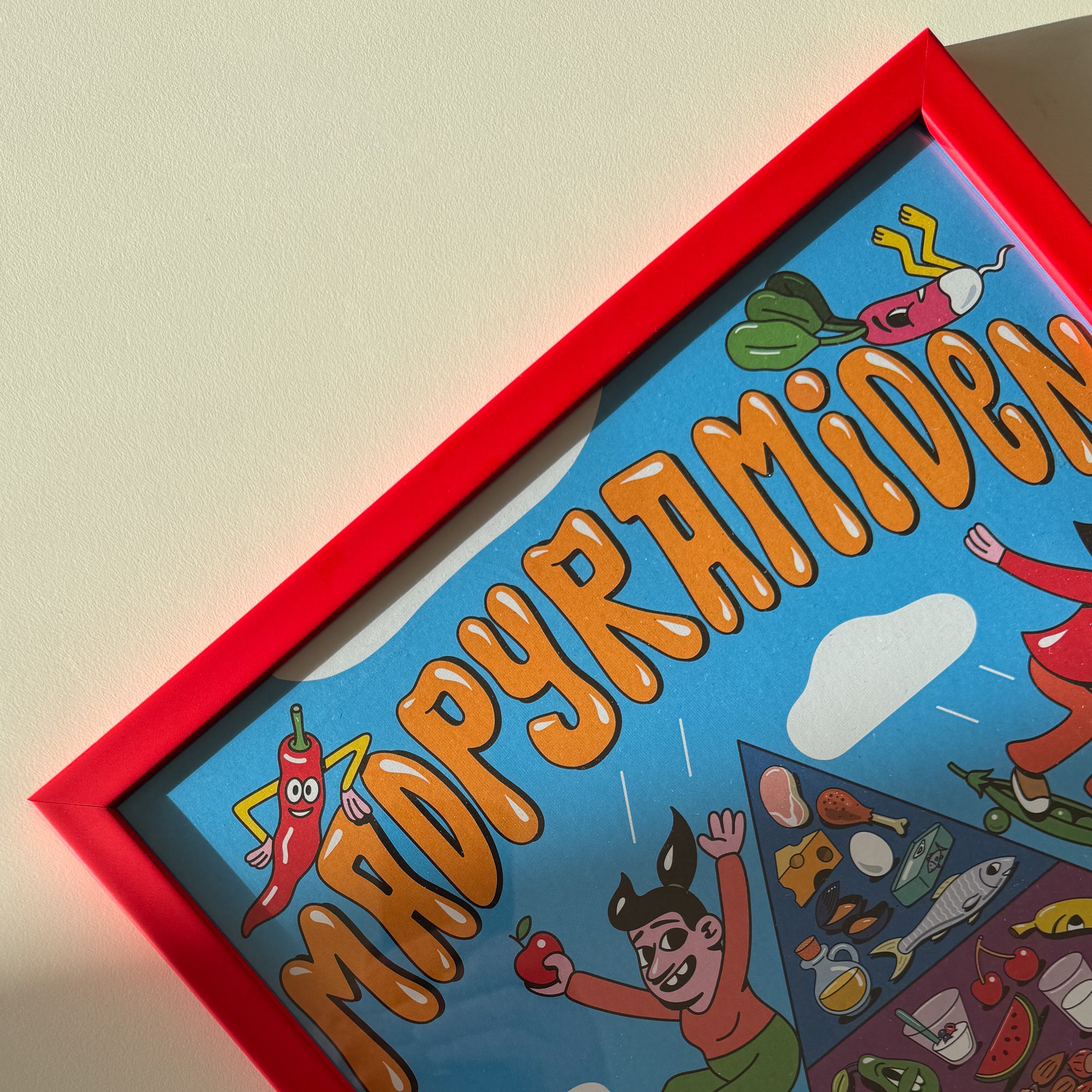 Roter matter Holzrahmen - Schmal (15 mm) - 28x35 cm