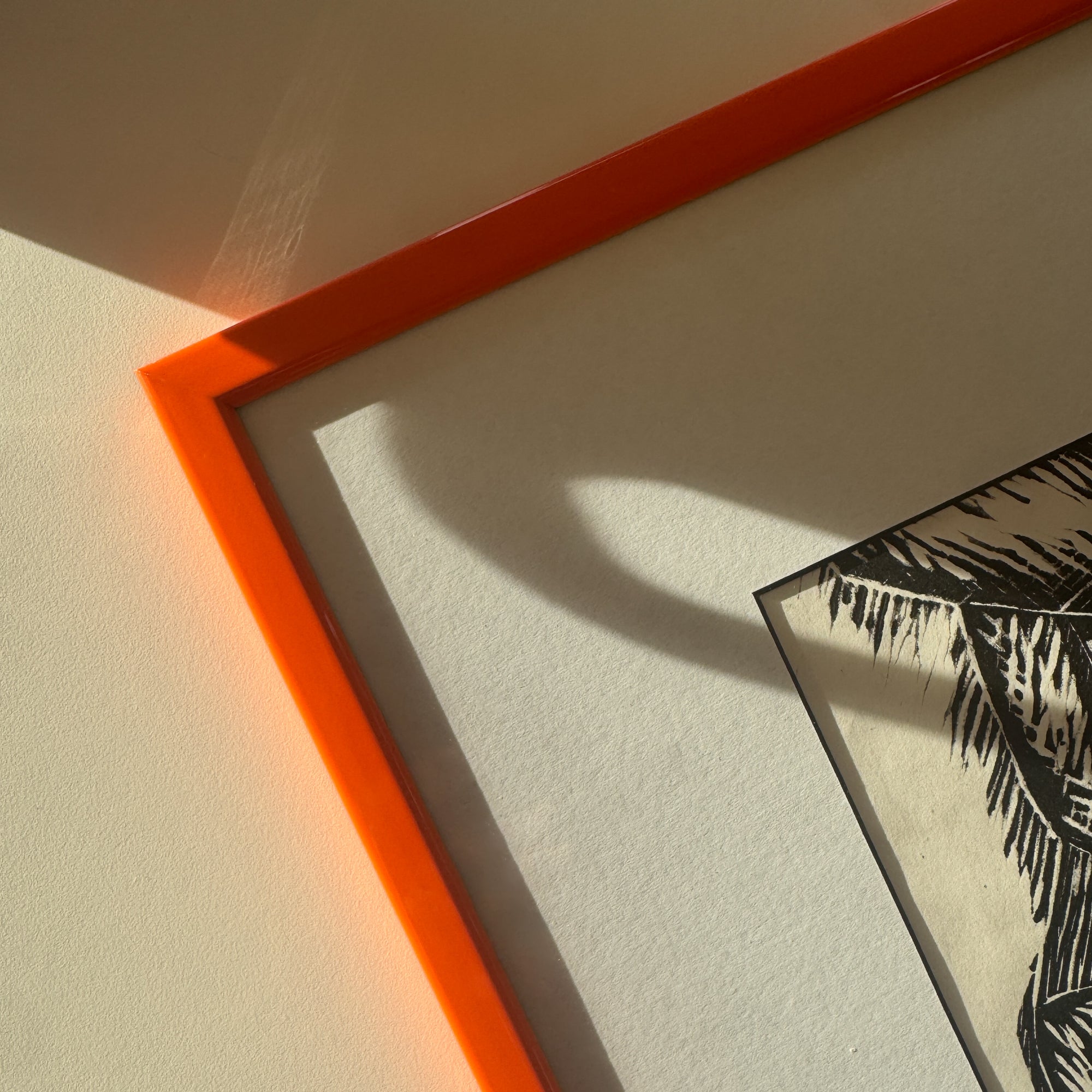 Orange glänzender Holzrahmen - Schmal (13 mm) - A3 (30x42 cm)