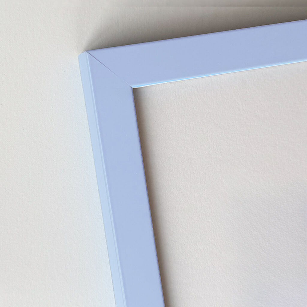 Hellblauer matter Holzrahmen - Schmal (15 mm) - 60×60 cm