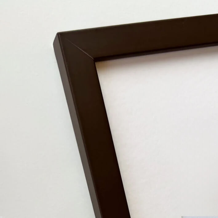 Brauner matter Holzrahmen - Schmal (15 mm) - 30×30 cm