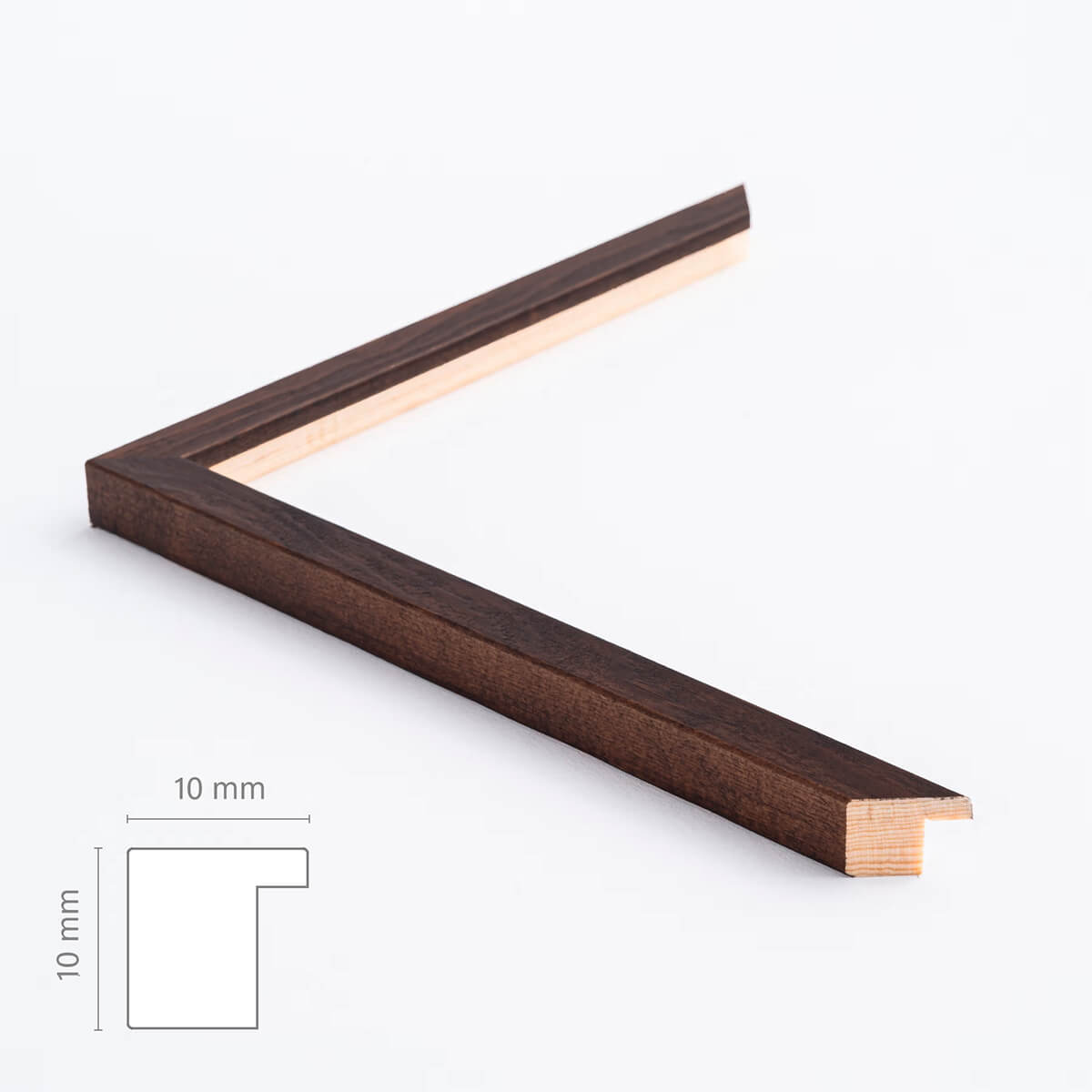 Dunkler Holzrahmen – Schmal (10 mm)