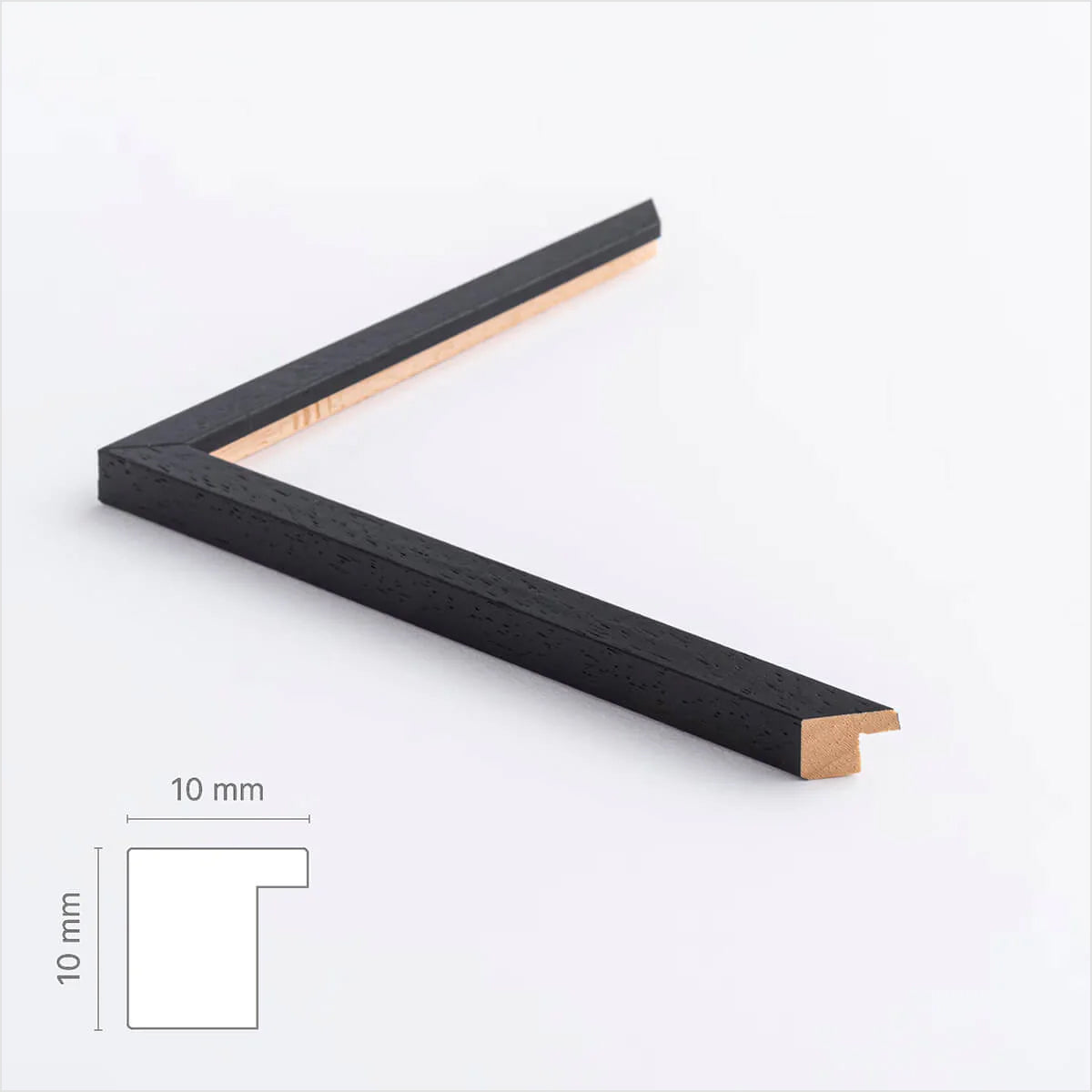 Schwarzer Holzrahmen mit Struktur - Schmal (10 mm) - A5 (15x21 cm)