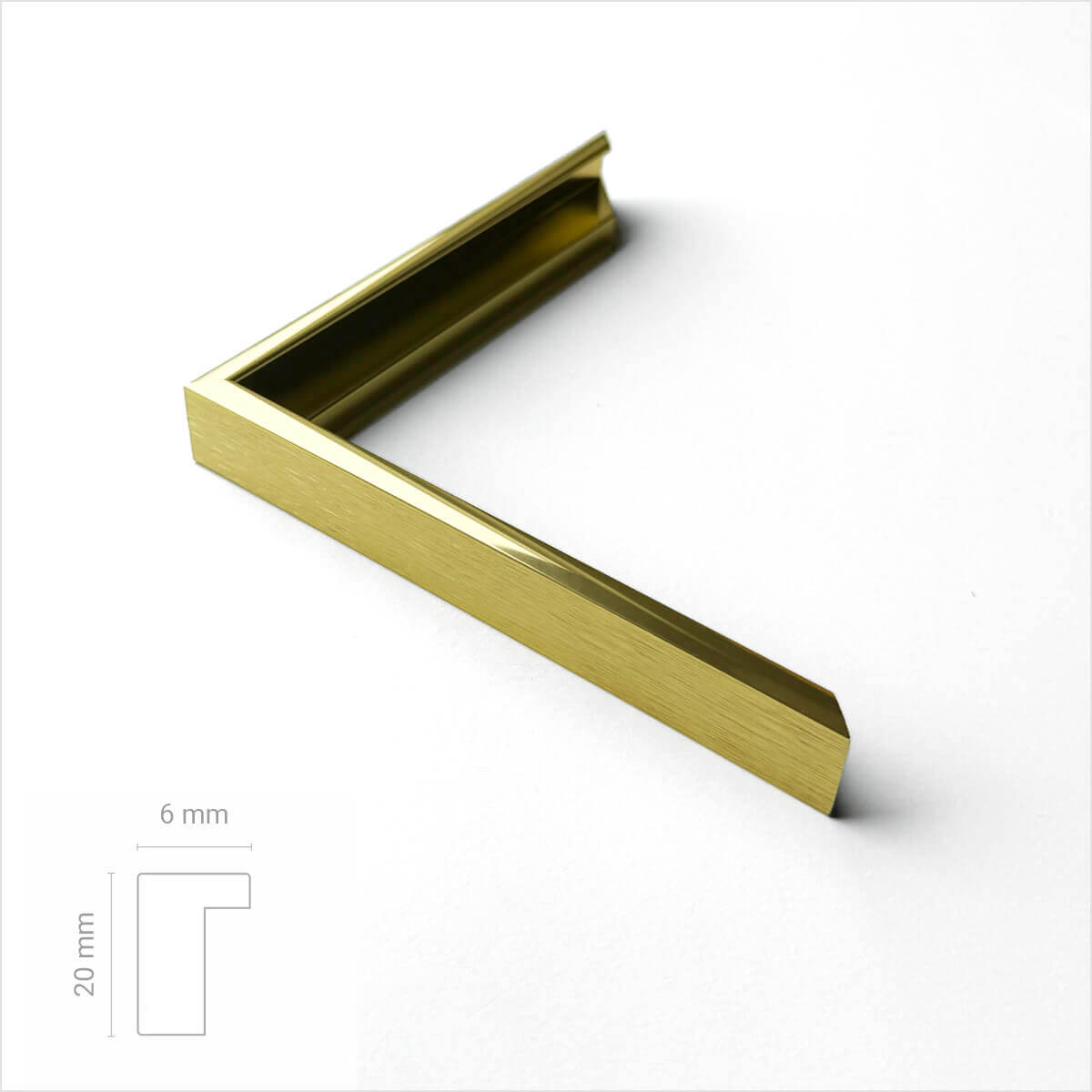 Aluminiumrahmen Gold nach Maß - Schmal (6 mm)