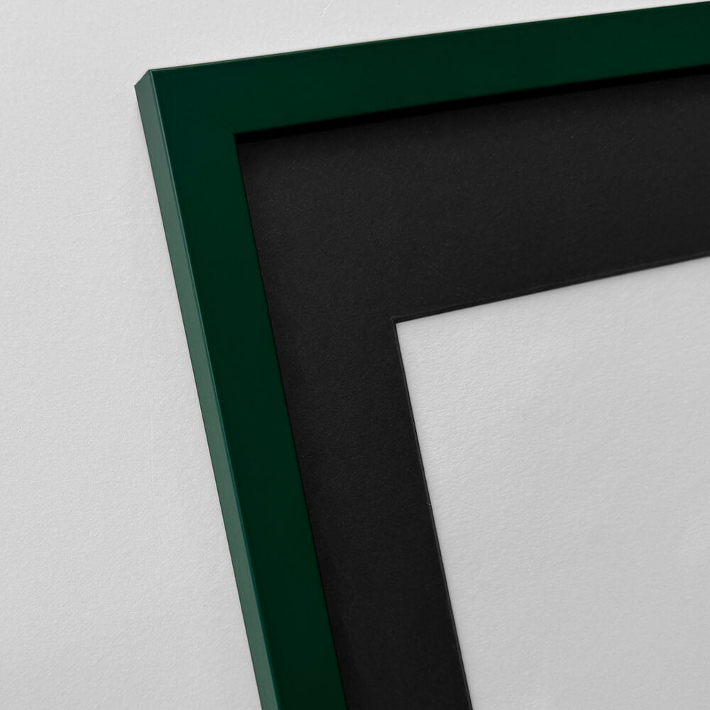 Dunkelgrüner mattierter Holzrahmen – Schmal (15 mm) – A4 (21 x 29,7 cm)