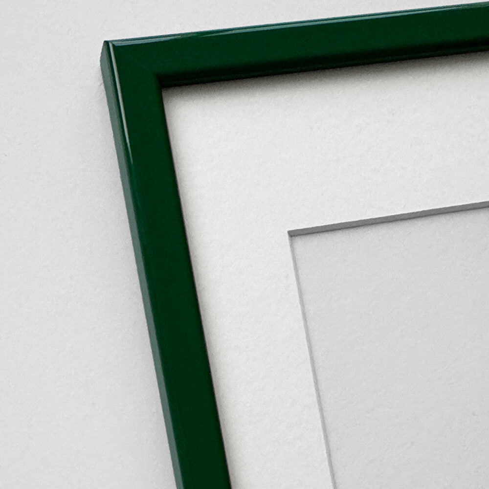 Grün glänzender Holzrahmen – schmal (14 mm) – 50 x 70 cm