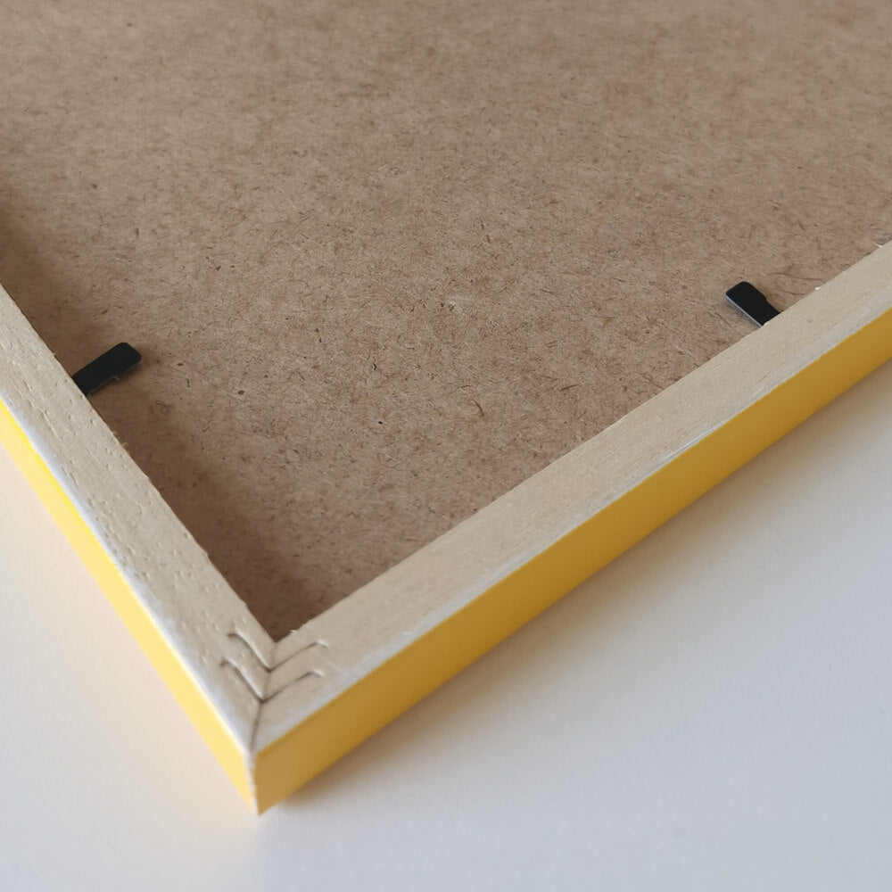 Gelber glänzender Holzrahmen - Schmal (14 mm) - Bilderrahmen nach Maß