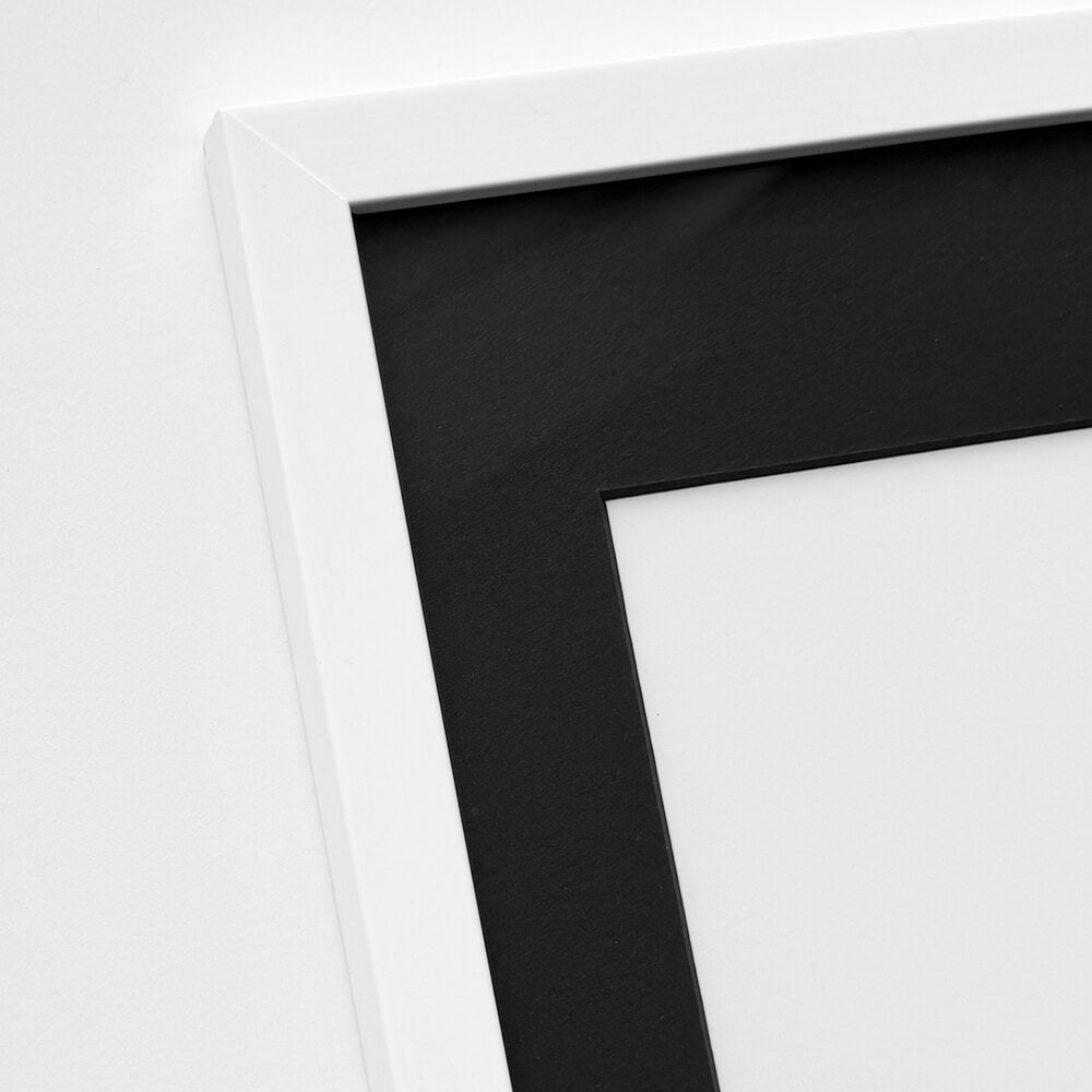 Weißer Bilderrahmen aus Holz - Breit (20 mm) - 50×50 cm