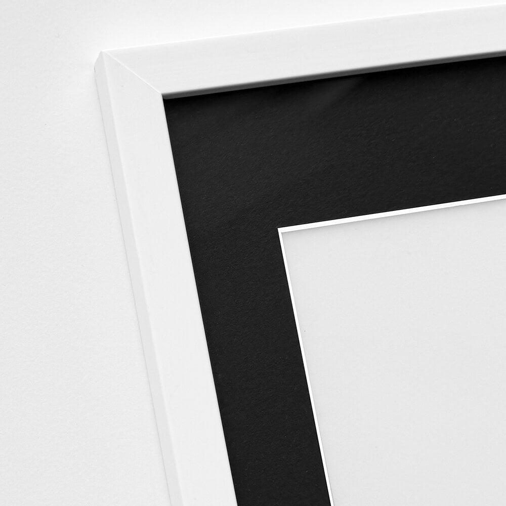 Weißer Bilderrahmen aus Holz - Breit (20 mm) - 70x100 cm