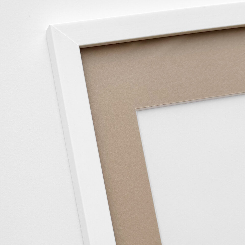 Weißer Bilderrahmen aus Holz - Breit (20 mm) - 50x70 cm