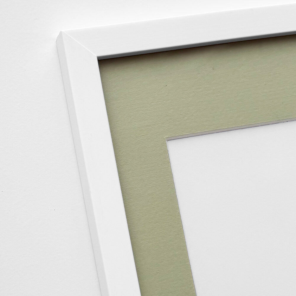 Weißer Bilderrahmen aus Holz - Schmal (15 mm) - 30×30 cm