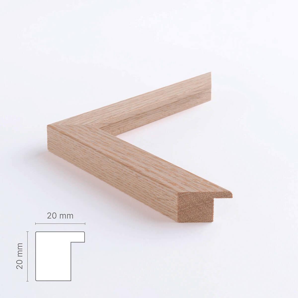Massiver Eichenrahmen - Breit (20x20 mm)