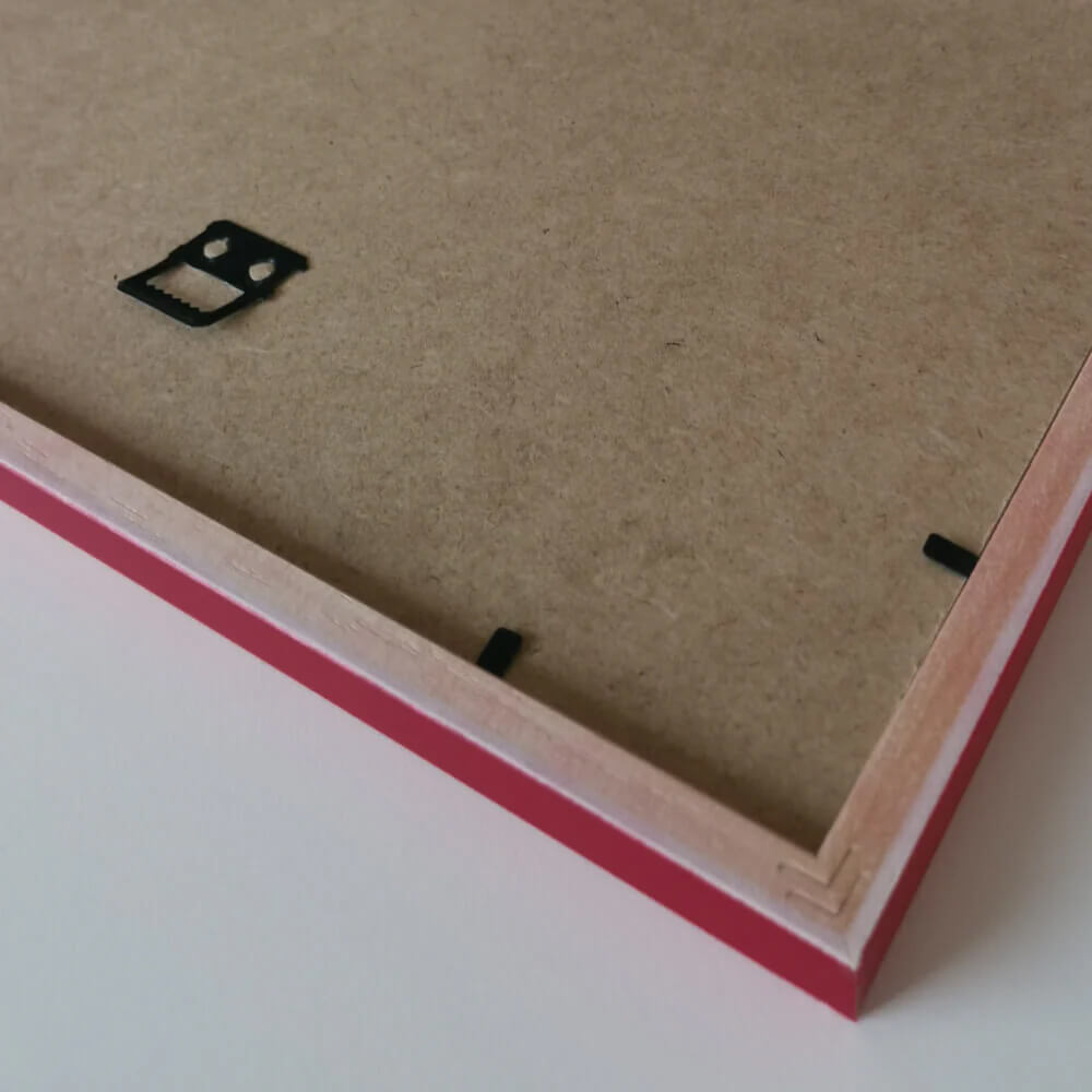 Dunkelroter matter Holzrahmen - Schmal (15 mm)