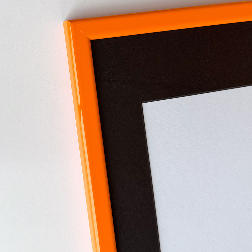 Orange glänzender Holzrahmen – schmal (14 mm) – 40 x 40 cm