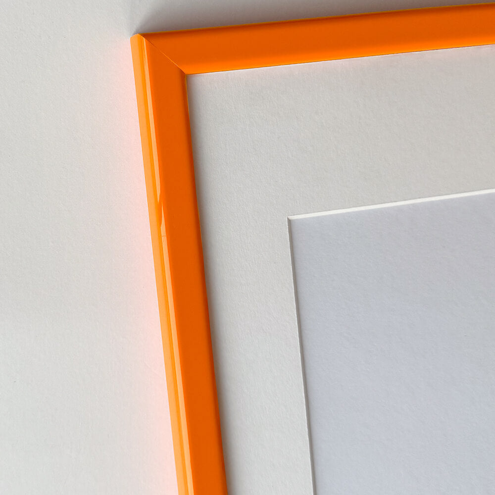Orange glänzender Holzrahmen – schmal (15 mm) – 60 x 60 cm