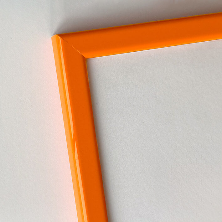 Orange glänzender Holzrahmen - Schmal (13 mm) - 30x30 cm