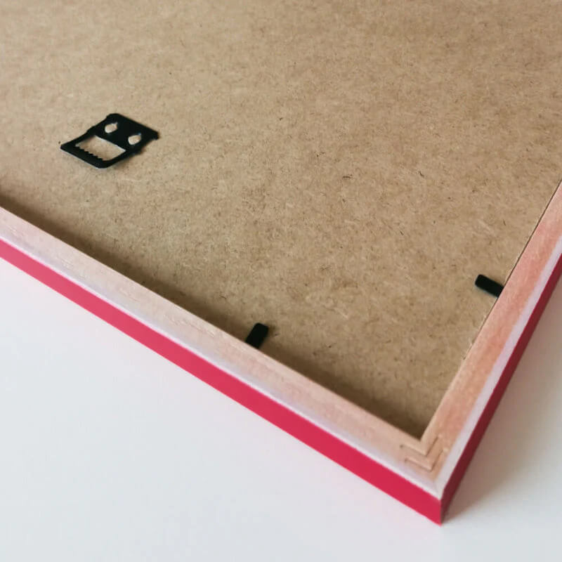 Roter matter Holzrahmen - Schmal (15 mm) - 60×60 cm