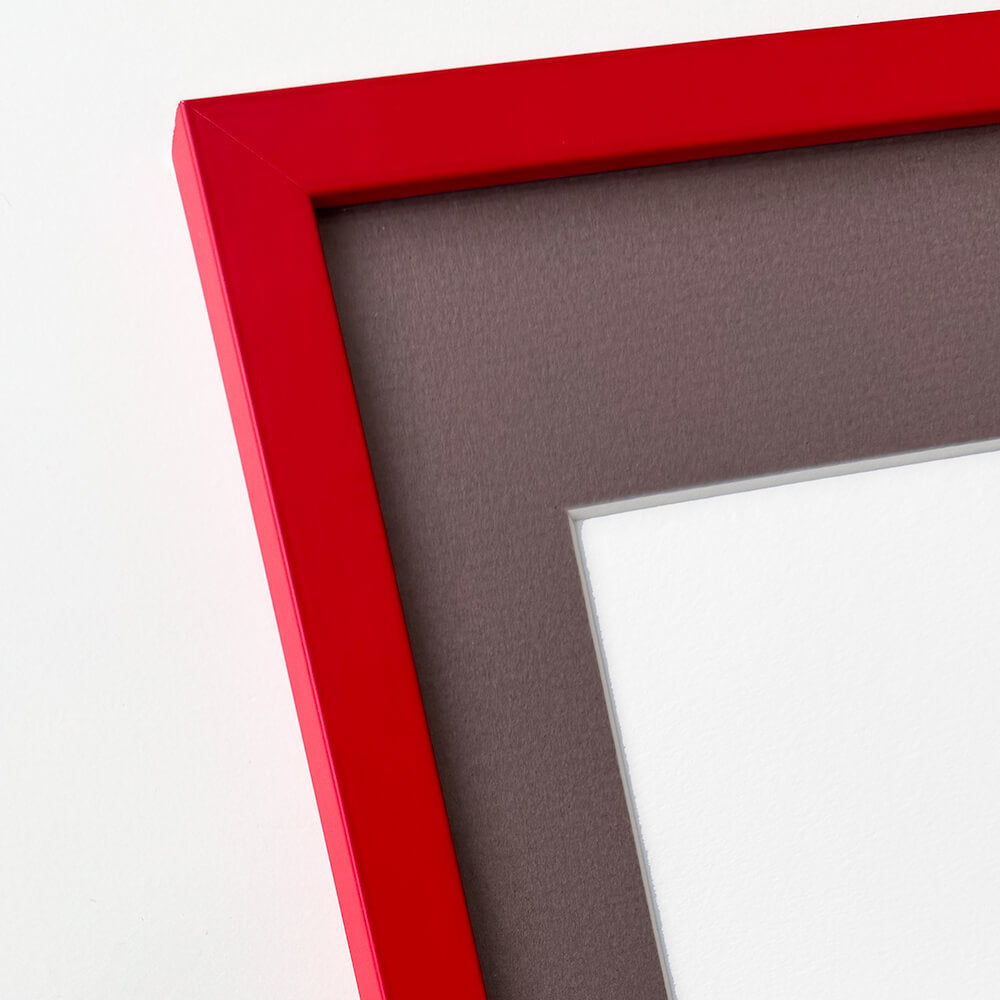 Roter, mattierter Holzrahmen – schmal (15 mm) – 40 x 50 cm