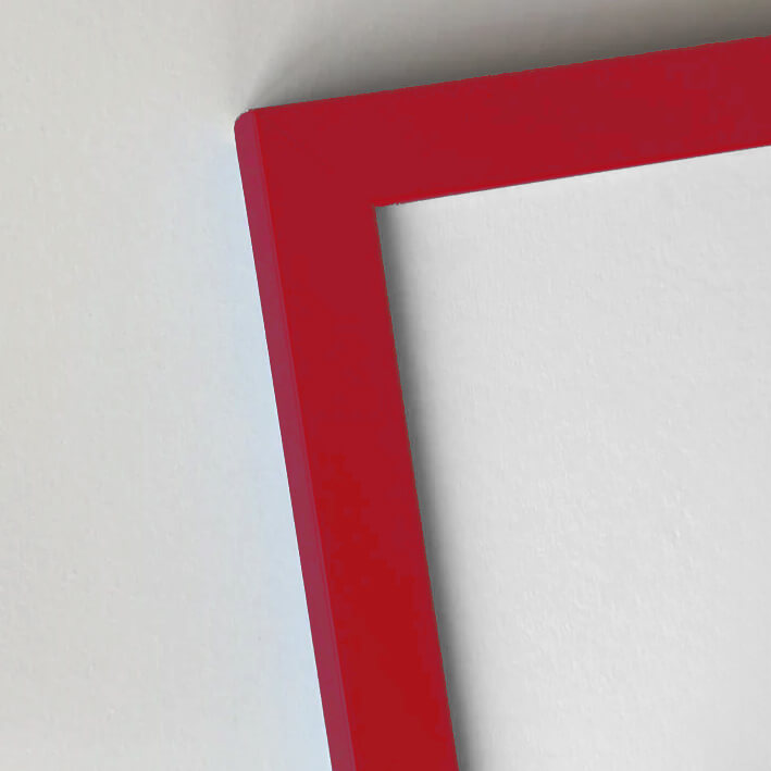 Roter matter Holzrahmen - Schmal (15 mm) - 60x80 cm