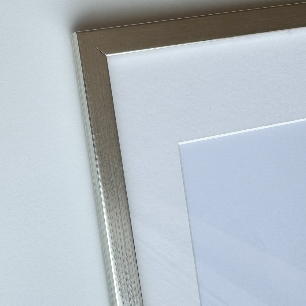 Silber Holzrahmen nach Maß - Schmal (13 mm)