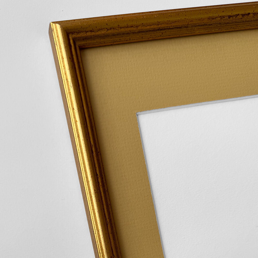 Vintage-Goldrahmen – schmal (15 mm) – A4 (21 x 29,7 cm)