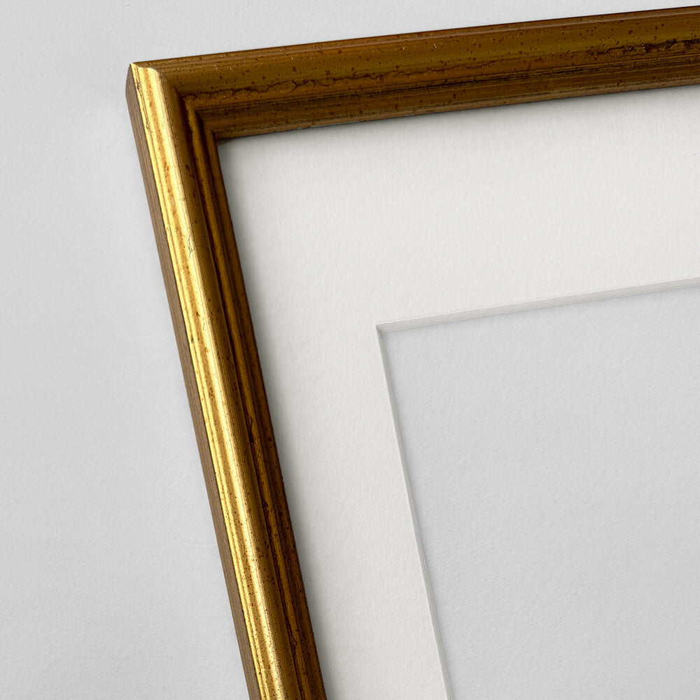 Vintage-Goldrahmen – schmal (15 mm) – A4 (21 x 29,7 cm)